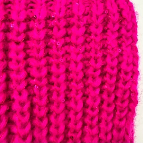 NWT Gap Scarf Shine Fushia Pink Soft Rib Knit Sequin OS - Picture 12 of 12